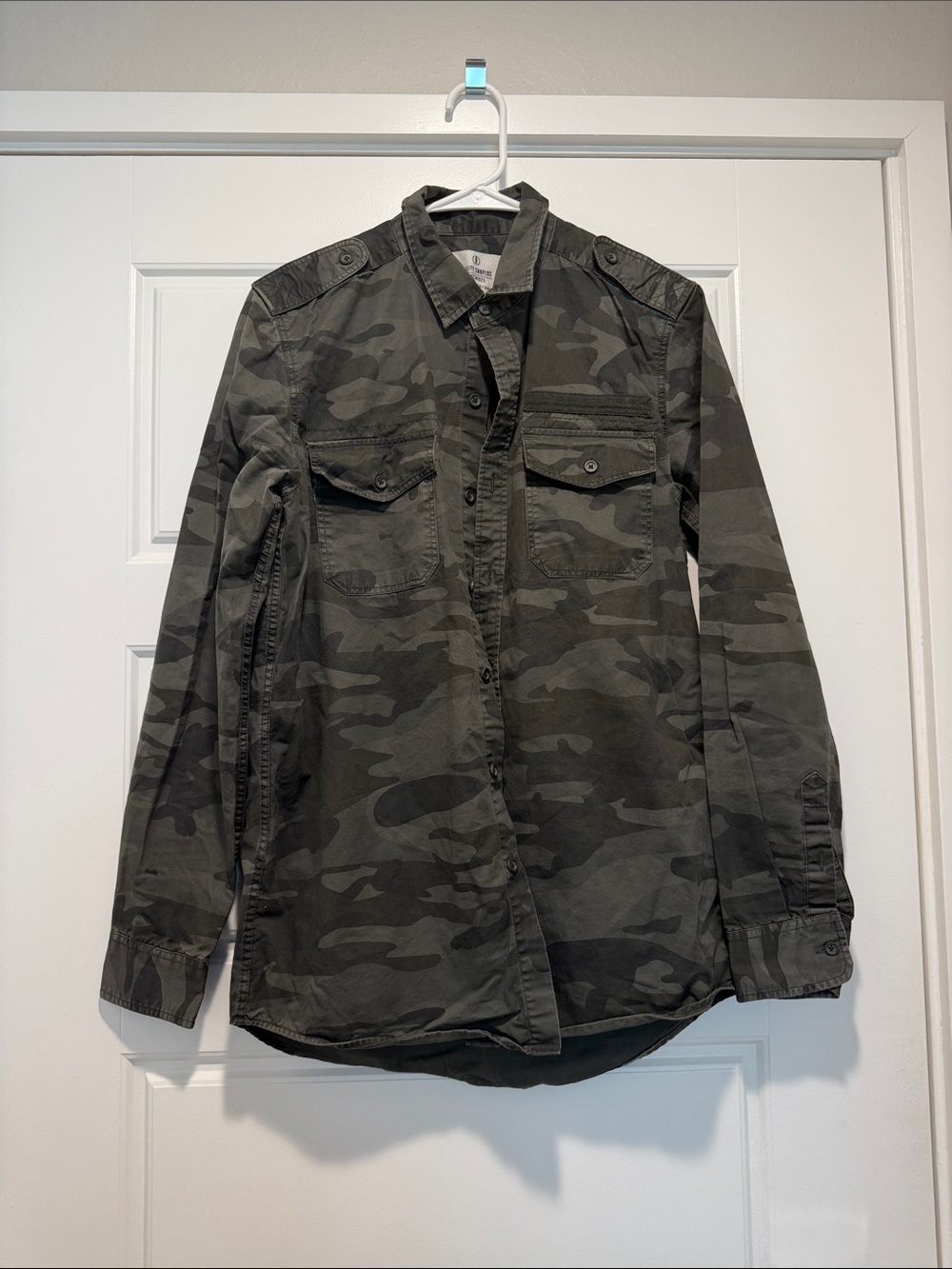 Men's Camouflage Field Shirt Jacket - Olive Camo